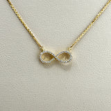 18K Yellow Gold Diamond Infinity Necklace 0.20ct 3.14 grams | 206782