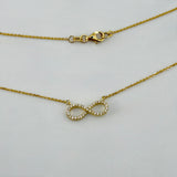 18K Yellow Gold Diamond Infinity Necklace 0.20ct 3.14 grams | 206782