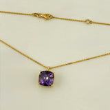 18K Yellow Gold Amethyst & Diamond Necklace 5.12ct Amethyst 0.05ct Diamond | 206783