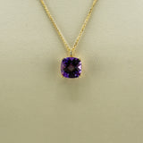 18K Yellow Gold Amethyst & Diamond Necklace 5.12ct Amethyst 0.05ct Diamond | 206783
