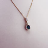 18K Yellow Gold Pear Emerald & Diamond Necklace 0.82ct Emerald 0.44ct Diamond | 206784