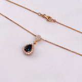 18K Yellow Gold Pear Emerald & Diamond Necklace 0.82ct Emerald 0.44ct Diamond | 206784