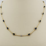 18K Yellow Gold Sapphire & Diamond Necklace 8ct Sapphire 0.03ct Diamond | 206786
