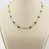 18K Yellow Gold Sapphire & Diamond Necklace 8ct Sapphire 0.03ct Diamond | 206786