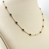 18K Yellow Gold Sapphire & Diamond Necklace 8ct Sapphire 0.03ct Diamond | 206786