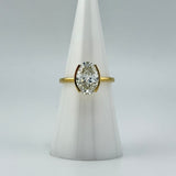 18k Bezel Set Oval Engagement Ring 2.54 ct | 201855