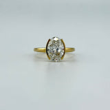 18k Bezel Set Oval Engagement Ring 2.54 ct | 201855