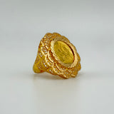 21k Gold Textured Lira Coin Ring 8.14 grams | 201860