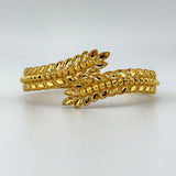 21k Gold Floral Crossover Cuff Bracelet Size Medium  21.90 grams | 201863