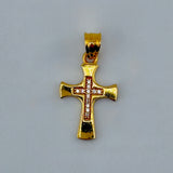21K Gold Cross Pendant with Stones 1.39 grams | 206926