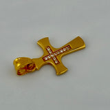 21K Gold Cross Pendant with Stones 1.39 grams | 206926