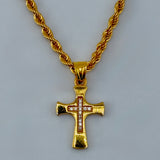 21K Gold Cross Pendant with Stones 1.39 grams | 206926