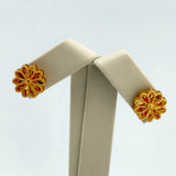 21K Gold Sunburst Stud Earrings 3.47 grams | 206988