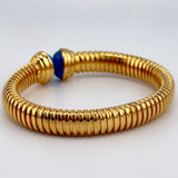 21K Gold HIMO Turquoise Tourbillon Cuff Bracelet 35.82 grams | 207028