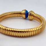 21K Gold HIMO Turquoise Tourbillon Cuff Bracelet 35.82 grams | 207028
