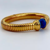 21K Gold HIMO Turquoise Tourbillon Cuff Bracelet 35.82 grams | 207028