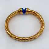 21K Gold HIMO Turquoise Tourbillon Cuff Bracelet 35.82 grams | 207028
