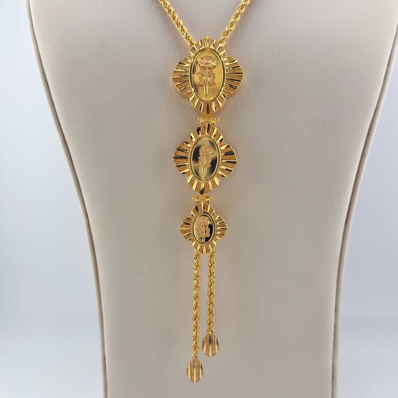 Rose Tri Layer Necklace