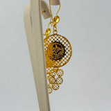 21k Gold Rashadi coin style earrings 7.32 grams | 204302