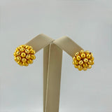 21K Gold Luxury Bead Stud Earrings 9.21 Grams | 208000