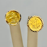 21K Gold Lira Stud Earrings 6.30 grams | 207702
