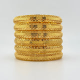 21K High Karat Gold Bangle Set – Set of 6 | 74.25g |Size Medium (Model 202411)