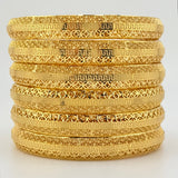 21K High Karat Gold Bangle Set – Set of 6 | 74.25g |Size Medium (Model 202411)