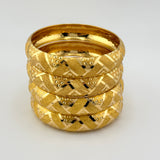 21K High Karat Gold Bangle Set – Set of 4|  58.21g |Size small (Model 202417)