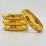 21K High Karat Gold Bangle Set – Set of 4|  58.21g |Size small (Model 202417)