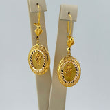 21K Gold Rose Flower Dangle Earrings 7.65 Grams | 202418