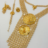 21K Gold Round Flowers Full Set 122.57 Grams | 202428