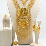 21K Gold Round Flowers Full Set 122.57 Grams | 202428