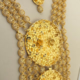 21K Gold Round Flowers Full Set 122.57 Grams | 202428