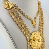 21K Gold Round Flowers Full Set 122.57 Grams | 202428