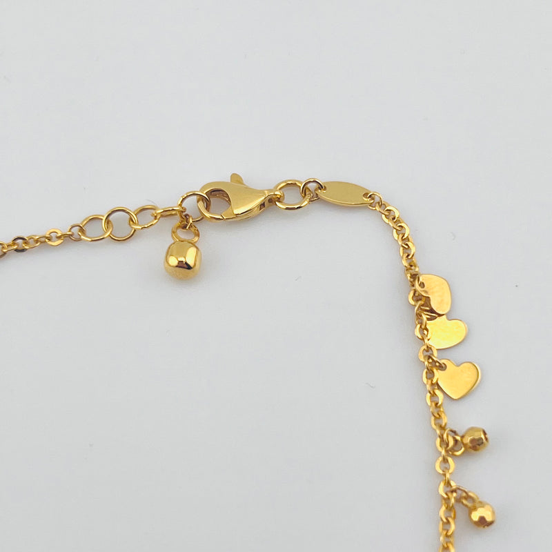 Dubai Heart Charm Gold Bracelet