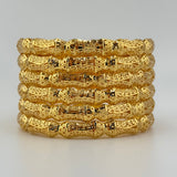 High Karat Gold Traditional Classic Bangle Set – Set of 6 | 77.84g |Size Small (Model 202772)