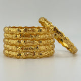 High Karat Gold Traditional Classic Bangle Set – Set of 6 | 77.84g |Size Small (Model 202772)