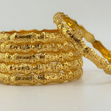 High Karat Gold Traditional Classic Bangle Set – Set of 6 | 77.84g |Size Small (Model 202772)