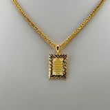 21K Gold Ayat Al Kursi Small Rectangle Pendant 2.11 Grams | 207812