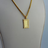 21K Gold Ayat Al Kursi Medium Rectangle Pendant 2.63 Grams | 207813