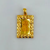 21K Gold Rose Small Rectangle Pendant 1.96 Grams | 207817
