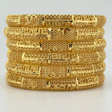 21 High Karat Gold Bangle Set – Set of 6 | 100.75g |Size Large (Model 202775)