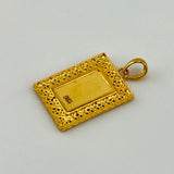 21K Gold Rose Small Rectangle Pendant 1.96 Grams | 207817
