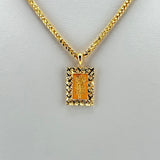 21K Gold Rose Small Rectangle Pendant 1.96 Grams | 207817