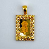 21K Gold Rose Medium Rectangle Pendant 2.50 Grams | 207818