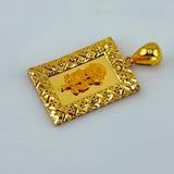 21K Gold Rose Medium Rectangle Pendant 2.50 Grams | 207818