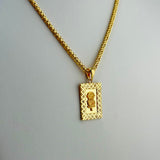 21K Gold Rose Medium Rectangle Pendant 2.50 Grams | 207818