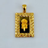 21K Gold Rose Large Rectangle Pendant 2.90 Grams | 207819