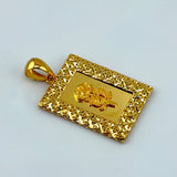 21K Gold Rose Large Rectangle Pendant 2.90 Grams | 207819