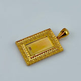 21K Gold Rose Large Rectangle Pendant 2.90 Grams | 207819